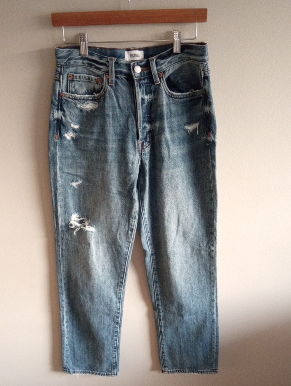 Pistola Charlie High Rise Straight Jean Size 27 Revolve Summer Distressed